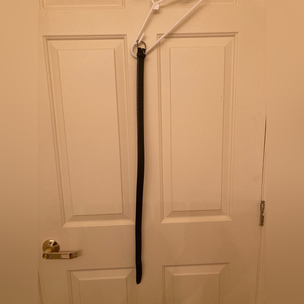 Brooks Brothers Black Leather Croc Embossed Belt, size S